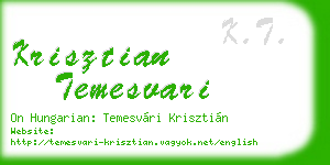 krisztian temesvari business card
